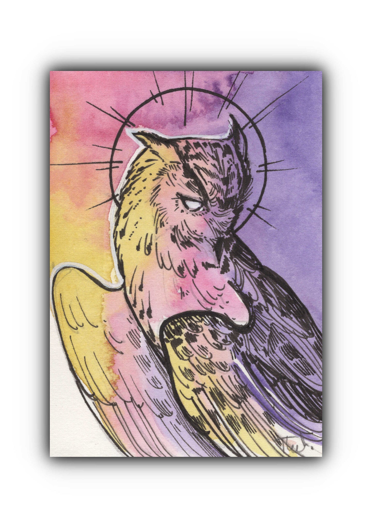 Sunset Owl Sticker