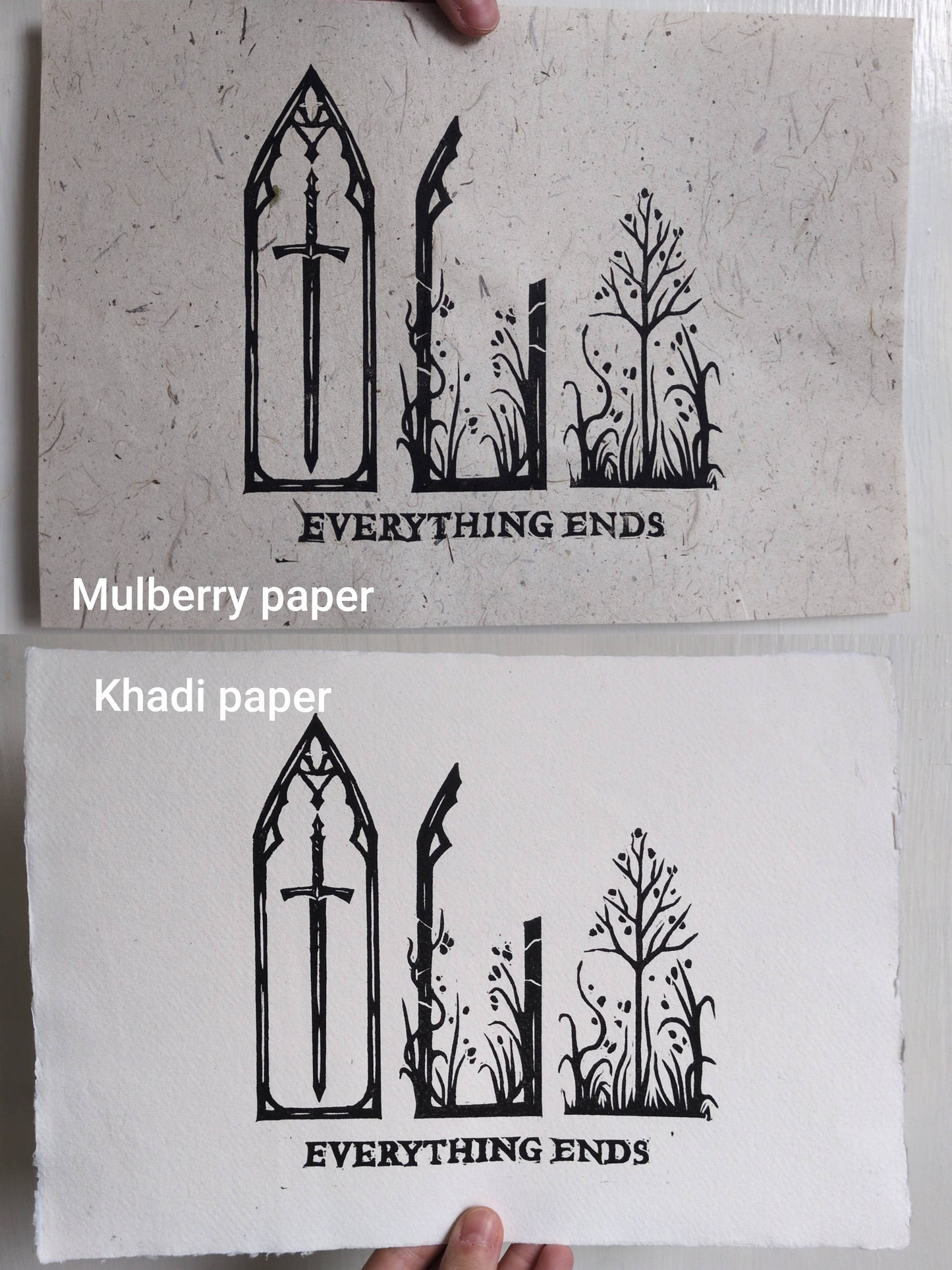 Everything Ends | Original Lino Print