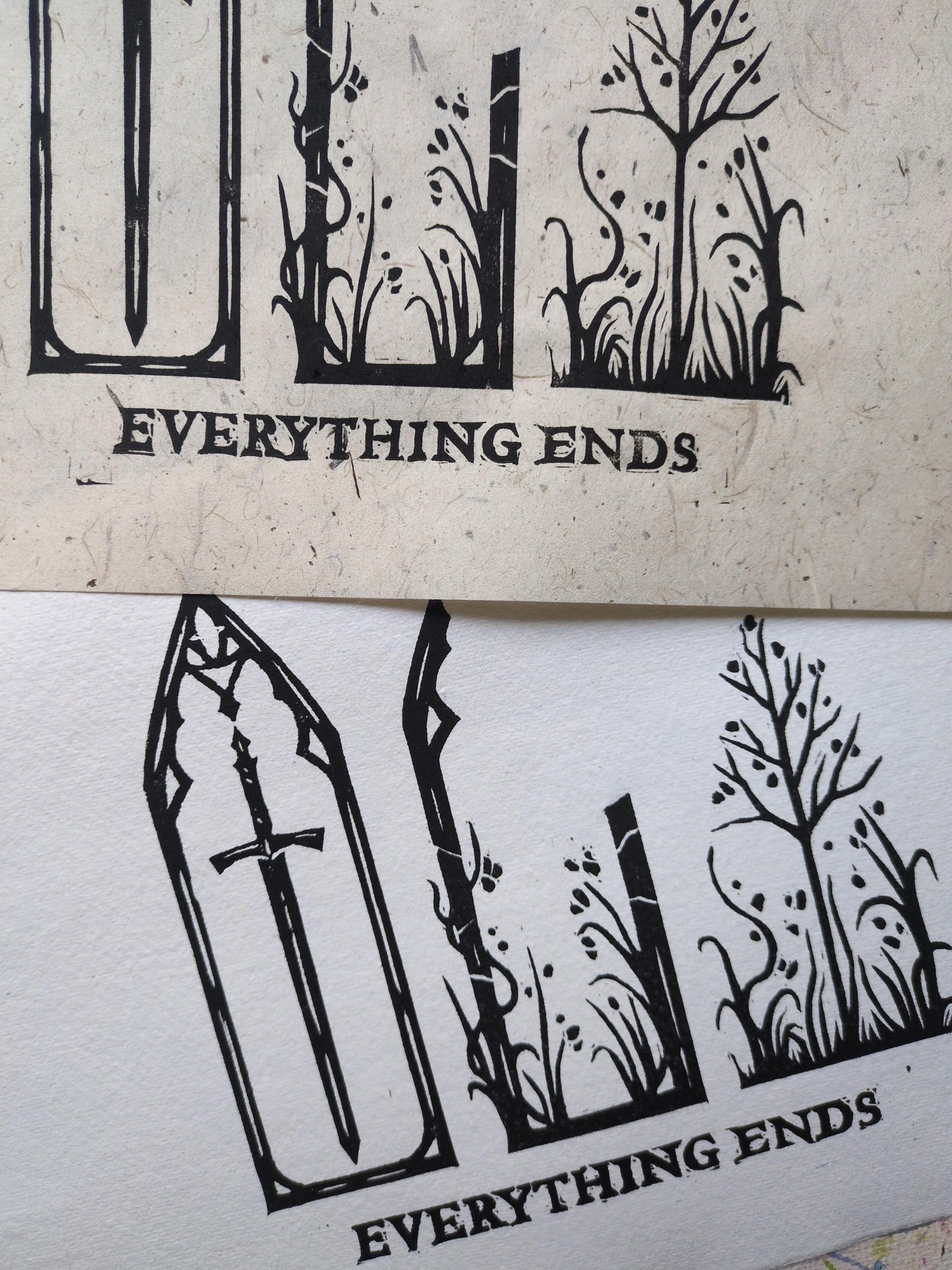 Everything Ends | Original Lino Print