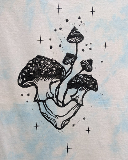 'Mushroom' Hand-printed T-shirt