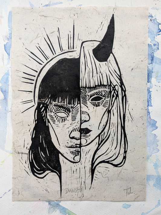 Duality | Original Lino Print