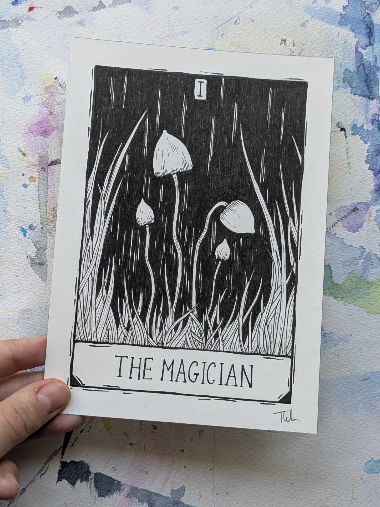 The Magician Mushroom Tarot | Original Pen Drawing