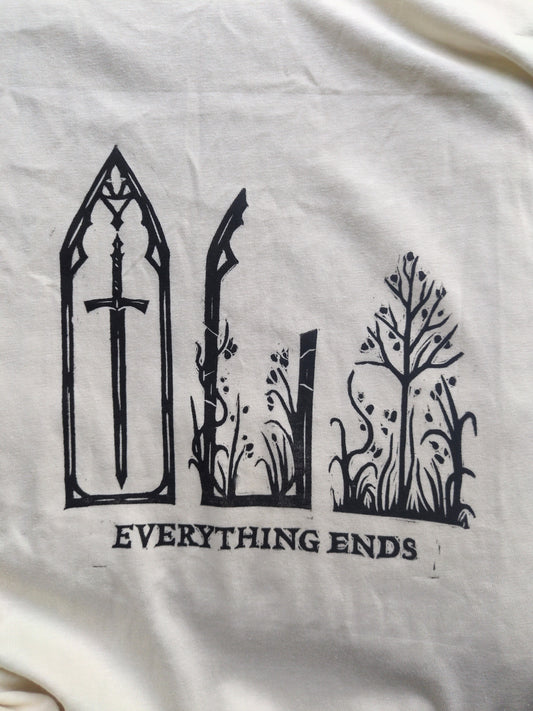 PRE-ORDER 'Everything Ends' Hand-printed T-shirt