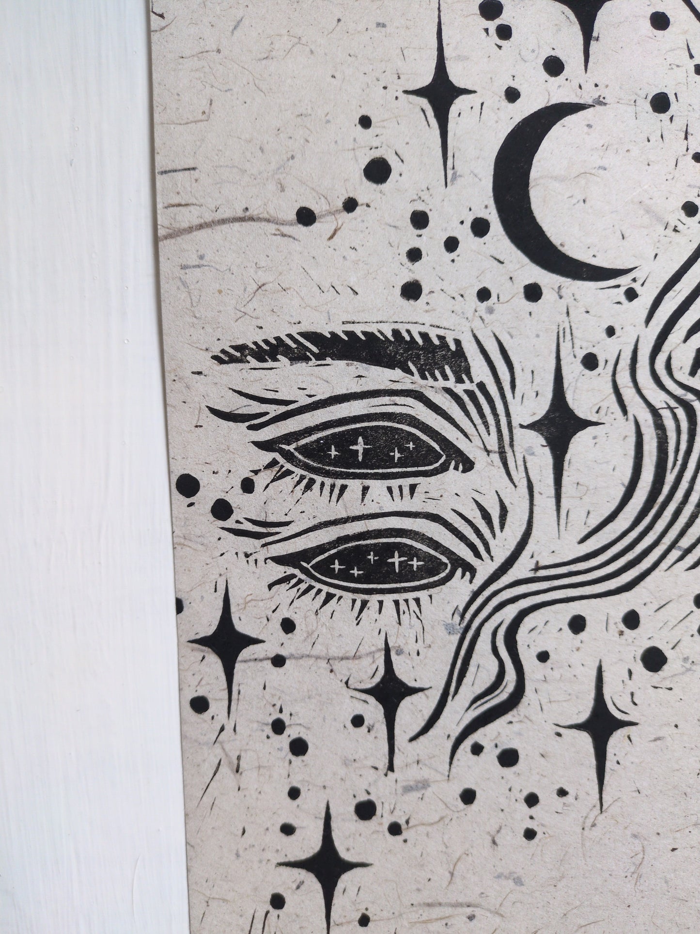 Starry Eyed Stranger | Original Lino Print