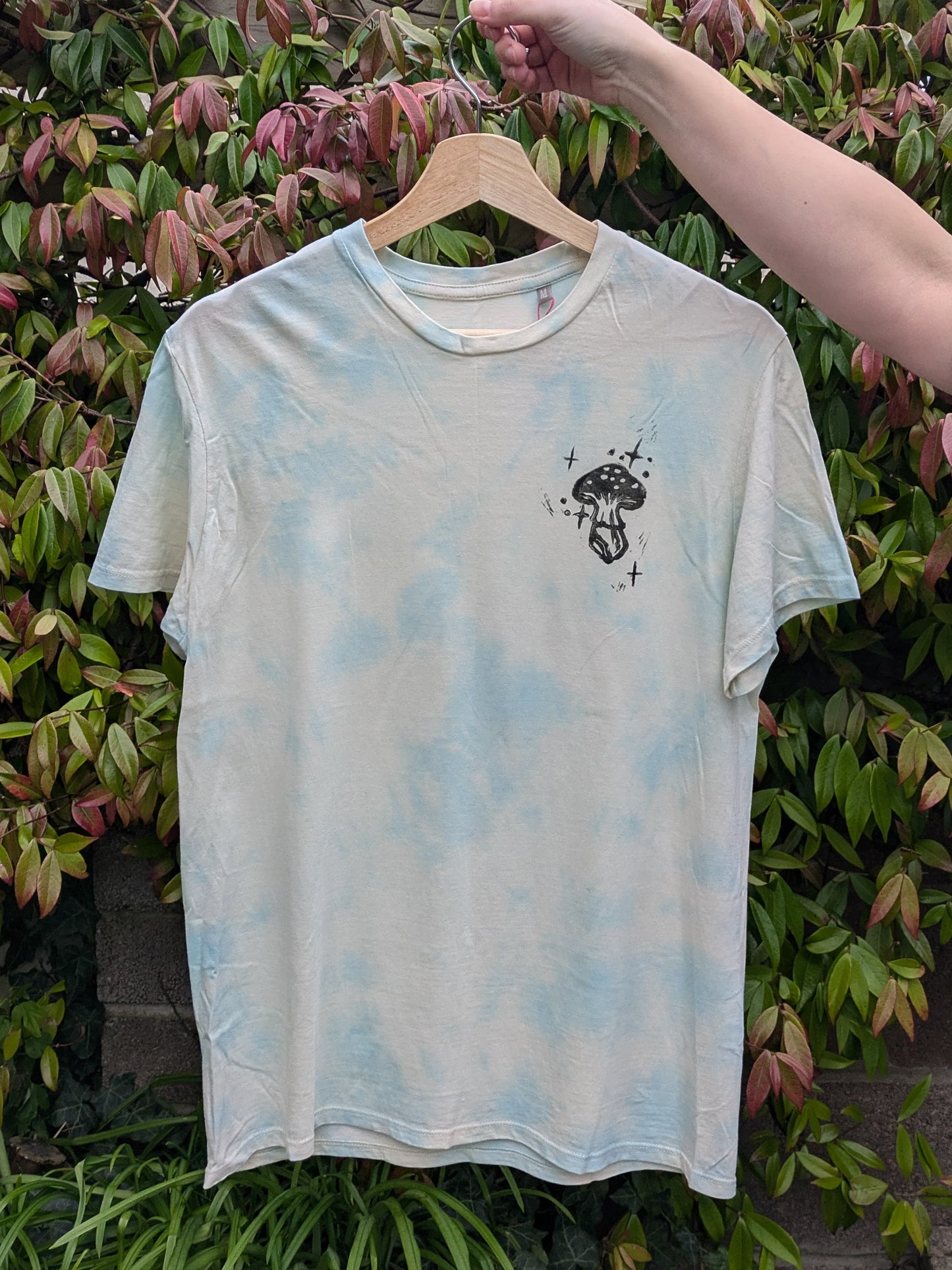 'Mushroom' Hand-printed T-shirt