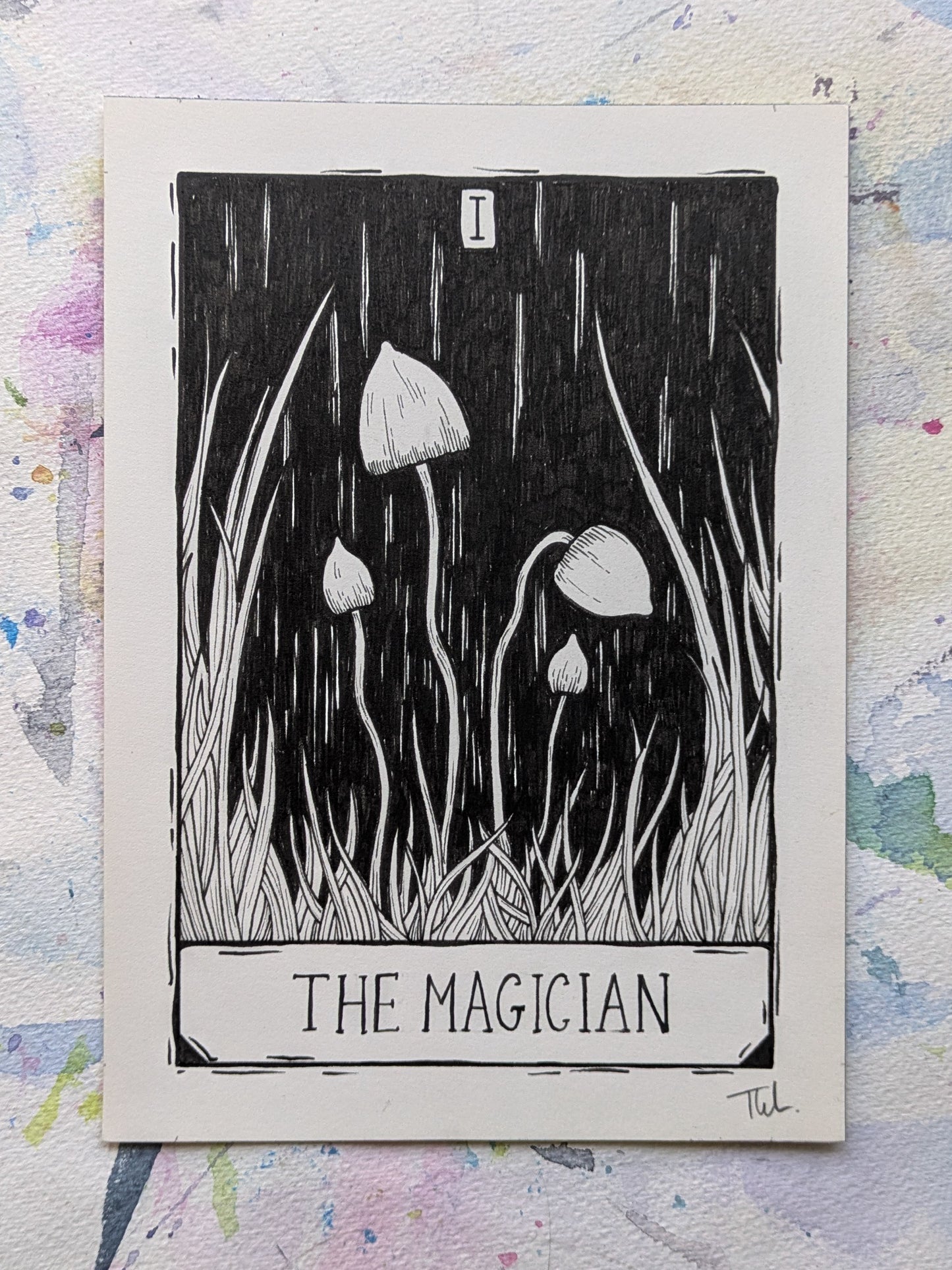 The Magician Mushroom Tarot | Original Pen Drawing