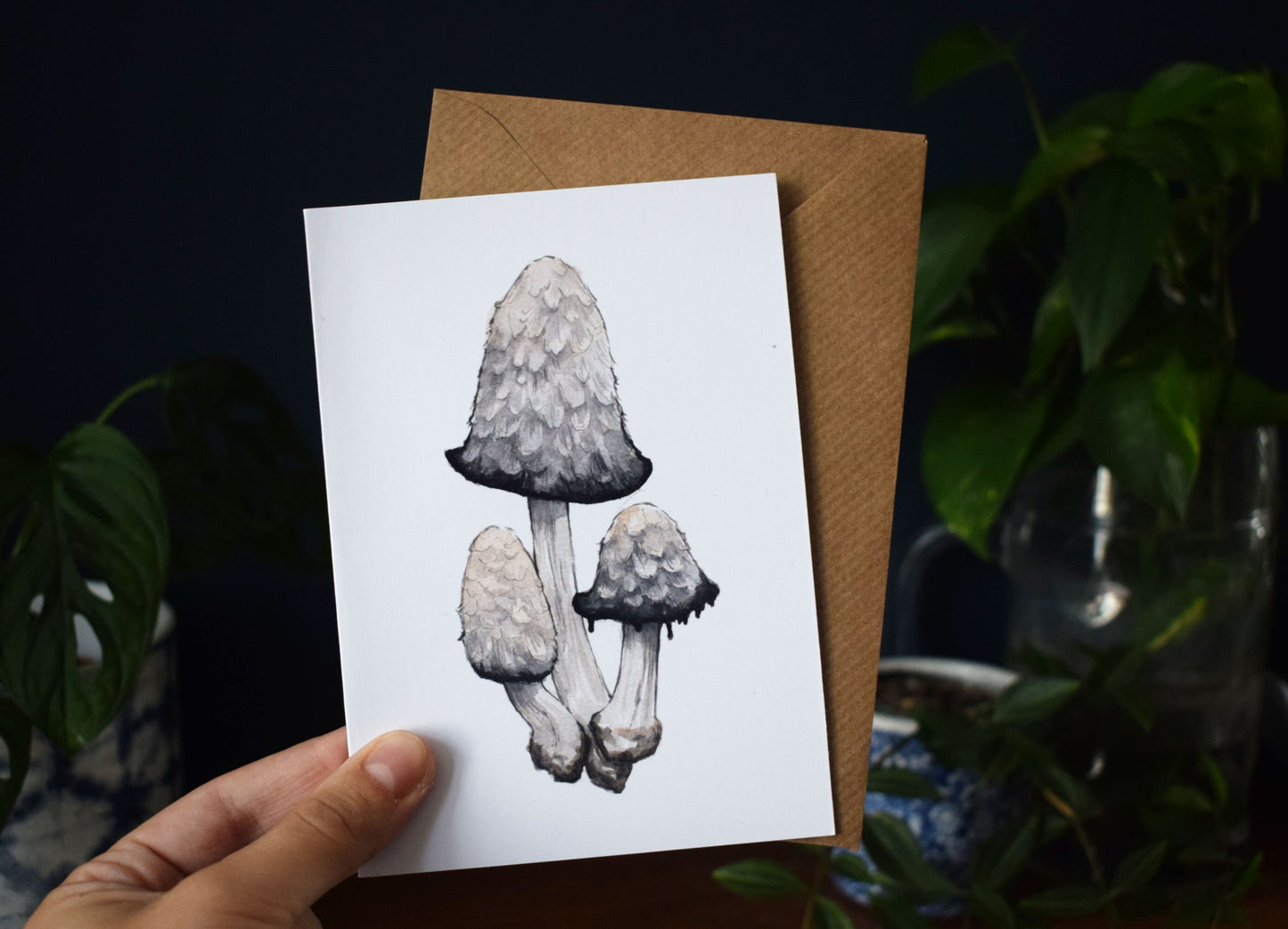 Shaggy Inkcap Mushroom Greeting Card